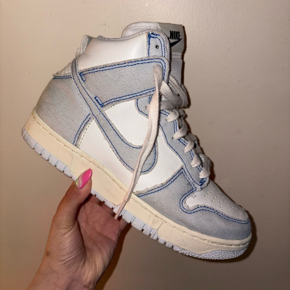 Nike High-Top Sneakers in White and Gray